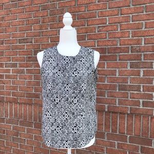 Black and White Geometeric Business Blouse